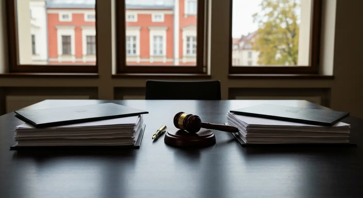 Dokumenty i karta do głosowania na stole podczas konfliktu wspólników spółki z o.o. w Olsztynie