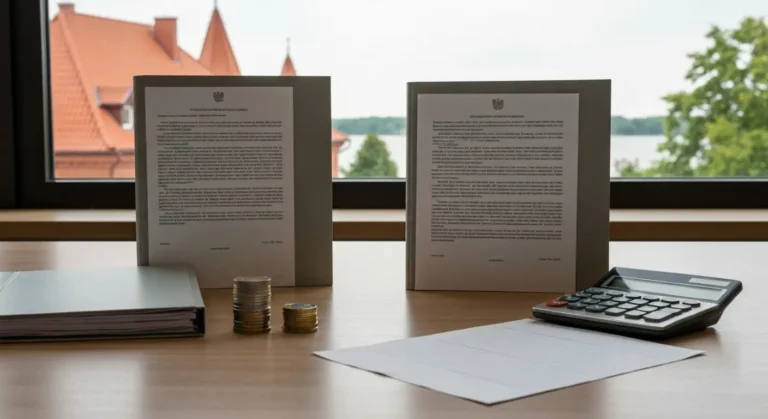 Dwie teczki dokumentów i rozliczenie kredytu CHF w kancelarii w Olsztynie